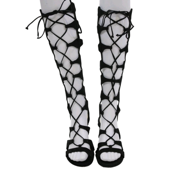 Tall Suede Gladiator Sandals - Picture 1 of 5